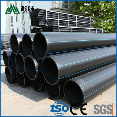 DN16mm-1800mm Hdpe Pipe Pe Pipe bersertifikat ISO9001 dalam warna Biru atau Hitam