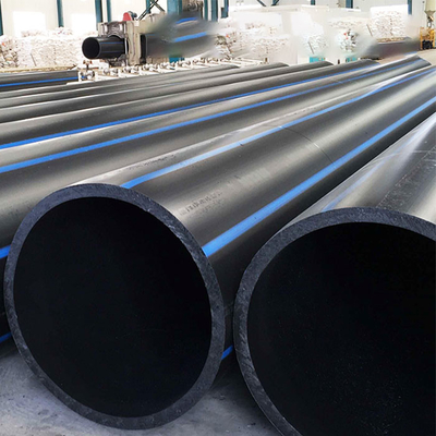 14001 pipa pasokan air HDPE bersertifikat dengan garis biru