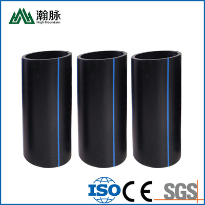 Pipa air HDPE bergaris biru atau hitam untuk pasokan air dan drainase tahan korosi