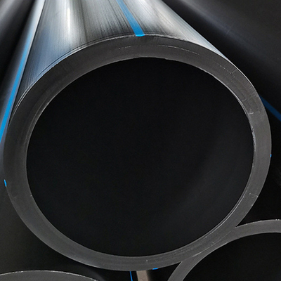 Pipa air HDPE bergaris biru atau hitam untuk pasokan air dan drainase tahan korosi
