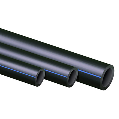 Korosi tahan pipa pasokan air HDPE DN16mm-1800mm Biru atau Hitam dengan jalur biru