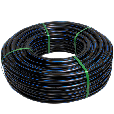 Panjang pipa pasokan air PE HDPE sesuai kebutuhan pelanggan Biru atau Hitam dengan jalur biru
