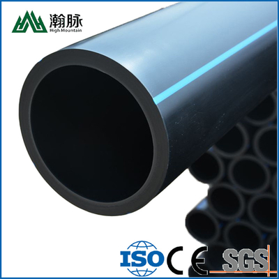 PE HDPE pipa pasokan air Biru atau Hitam Dengan Pita Biru Untuk pasokan air dan drainase Dengan Pita Biru PE