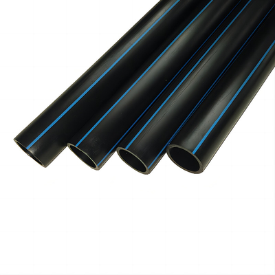 PE HDPE pipa pasokan air Biru atau Hitam Dengan Pita Biru Untuk pasokan air dan drainase Dengan Pita Biru PE