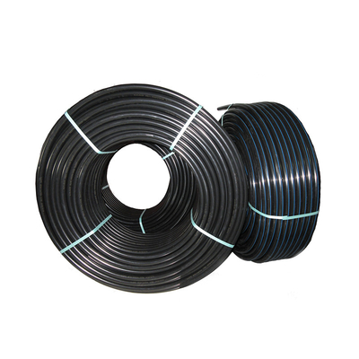 PE HDPE pipa pasokan air Biru atau Hitam Dengan Pita Biru Untuk pasokan air dan drainase Dengan Pita Biru PE