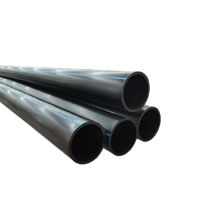 Sebagai ukuran yang disesuaikan HDPE pipa pasokan air Ketebalan 2.3mm-117.6mm Biru atau Hitam Dengan Garis Biru