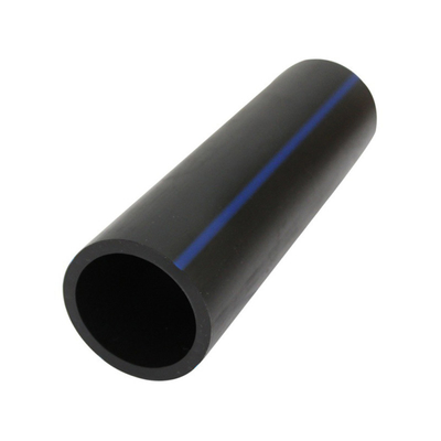 Sebagai ukuran yang disesuaikan HDPE pipa pasokan air Ketebalan 2.3mm-117.6mm Biru atau Hitam Dengan Garis Biru