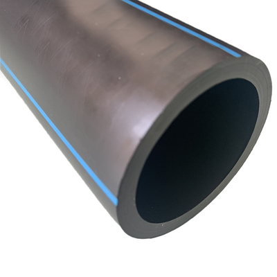 Sebagai ukuran yang disesuaikan HDPE pipa pasokan air Ketebalan 2.3mm-117.6mm Biru atau Hitam Dengan Garis Biru